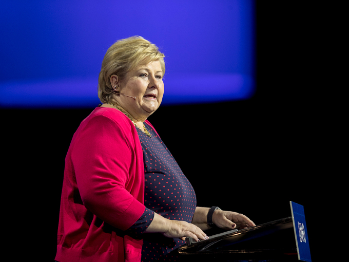 Statsminister Erna Solberg var en av hovedtalerne på konferansen. Foto: Vidar Ruud / NTB scanpix